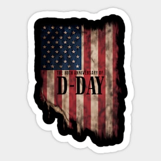 Usa Patriotic American Flag D-Day 2024 80Th Anniversary Sticker